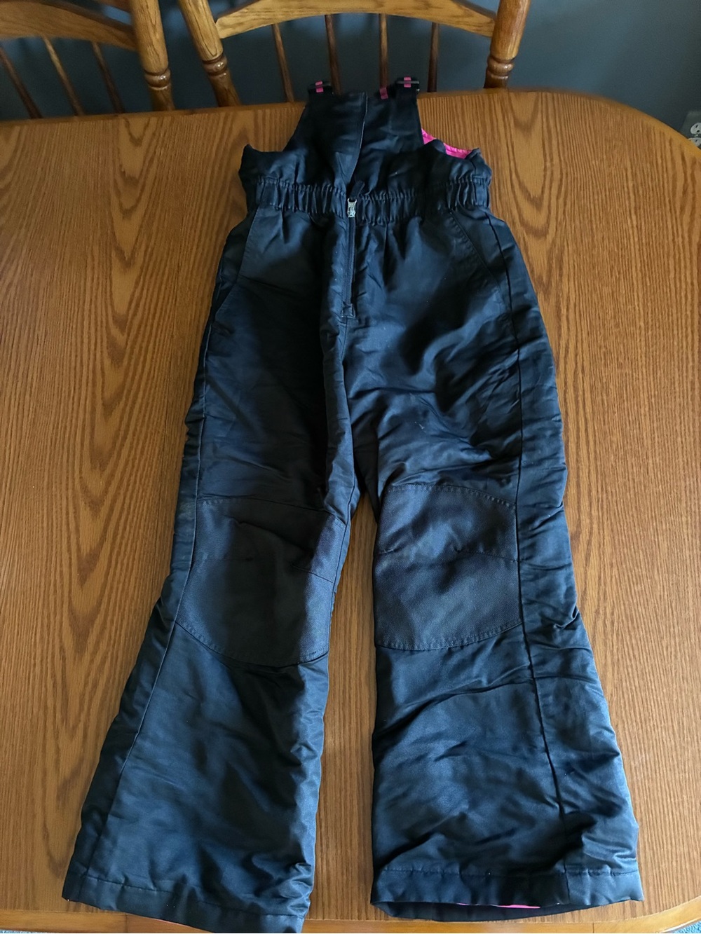 Swiss Tech Black Snow Bibs with Pink Trim - Kids Overalls